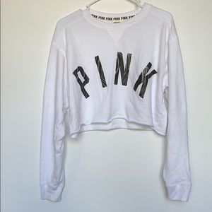 VS PINK LOGO Crop Top Sweatshirt